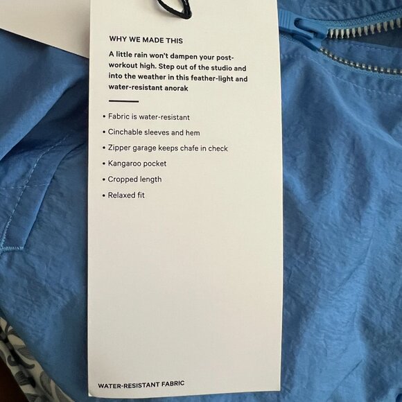 NWT Lululemon Scuba Cropped Anorak Jacket - Pool Party Blue - Size 8 - Picture 8 of 9